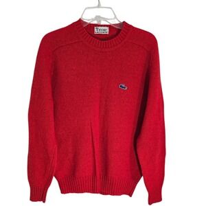 IZOD Lacoste‎ Red Wool Crewneck Sweater Pullover Men's Size L